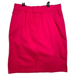 Jessica London Womens Denim Skirt Size‎ 20W Pink Cotton Blend Pull On Pencil